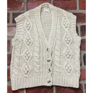 Anthropologie Little Lies Georgia Sweater Vest Fisherman Boho Size Small Medium